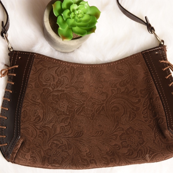 Tiffany & Fred Handbags - Tiffany & Fred tooled Leather brown laced purse